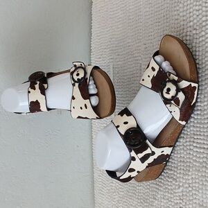 Hotter Cow Print Sandals